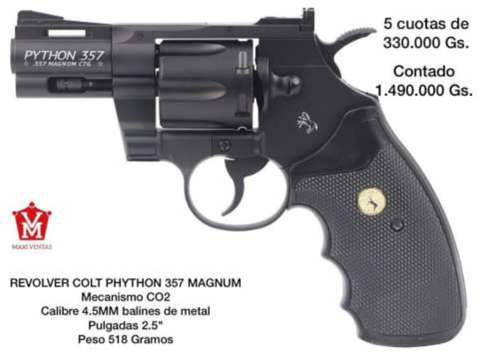 Revolver de aire comprimido Colt Python 357 Magnum CO2 4.5mm