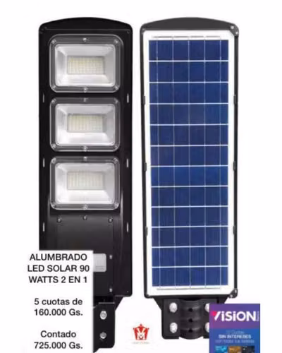 Alumbrado LED solar 90 watts 2 en 1