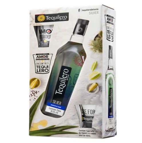 Tequila tequilero silver c/2 copos 750ml