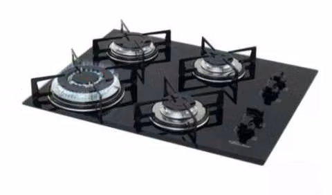 Anafe Fischer a gas 4H triple llama vidrio negro