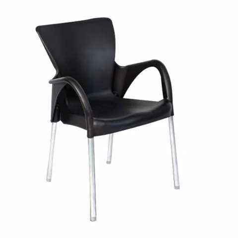 Silla fija setu con posa brazo plastico negro - Imagen 2