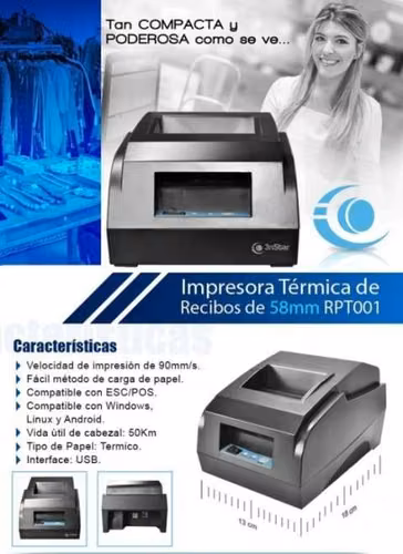 Impresora térmica 3nStar RPT001 - Imagen 2