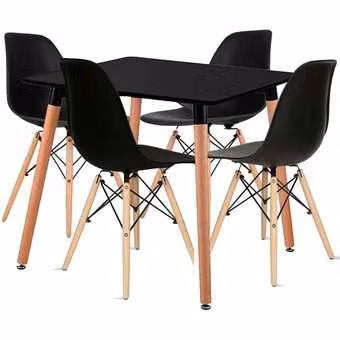 Juego de mesa eames 80x80 + 4 sillas - Imagen 3