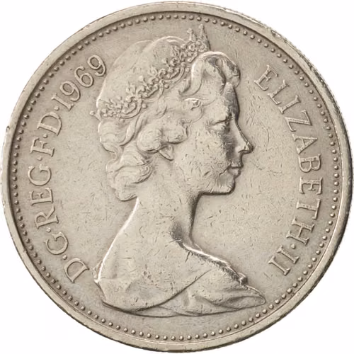 Vendo moneda de cinco peniques Pence 1969