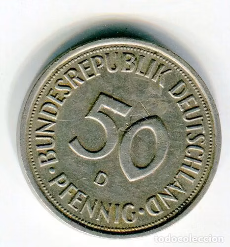 Vendo moneda de Alemania Federal 50 Pfennig Alemania AÑO 1989