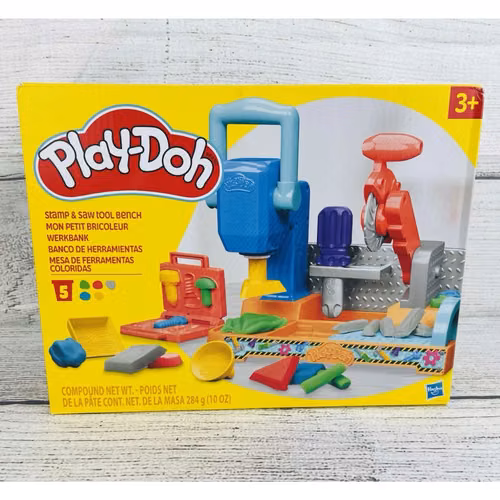 Play-Doh Banco de Herramientas, con 5 latas de Masa y Diferentes Accesorios. - Imagen 2