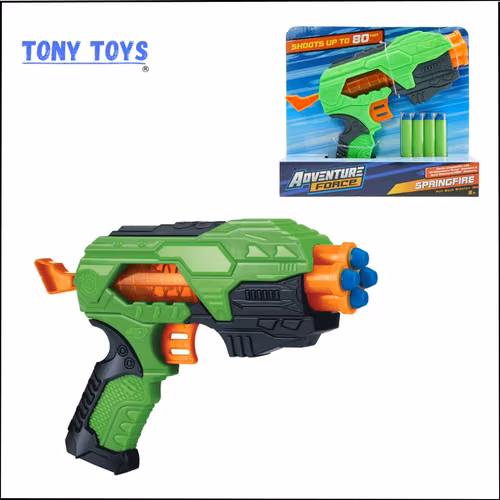 Springfire Lanzador Dardo Bláster dispara hasta 80 pies(Compatible con NERF).