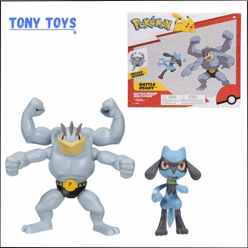Pokemon Battle Figure 2-Pack Machamp & Riolu  (Figuras dinámicas).