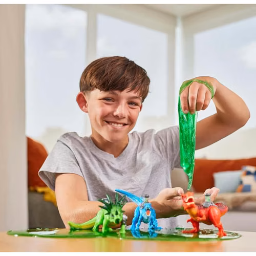 Robo Alive Dino DNA (Velociraptor) Dinosaurio con luz y Slime.