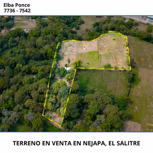 TERRENO INDUSTRIAL EN VENTA EN NEJAPA, EN CALLE VIEJA AL SALITRE Y CARRETERA A QUEZALTEPEQUE