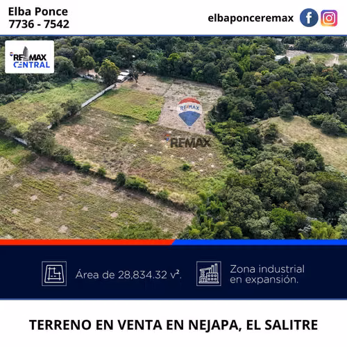 TERRENO INDUSTRIAL EN VENTA EN NEJAPA, EN CALLE VIEJA AL SALITRE Y CARRETERA A QUEZALTEPEQUE - Imagen 2