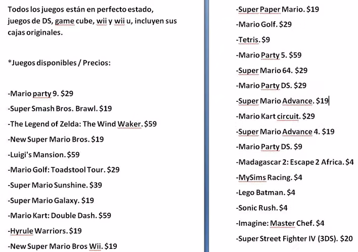 EN OFERTA JUEGOS ORIGINALES PARA GAME BOY, GBA, NINTENDO 64, DS, GAME CUBE, Wii y Wii U