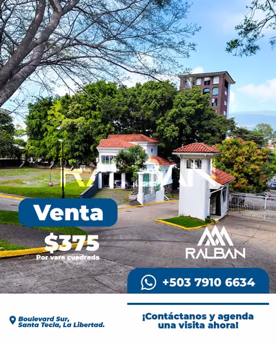 Venta de Terreno para Desarrollo Inmobiliario Importante, Santa Tecla.