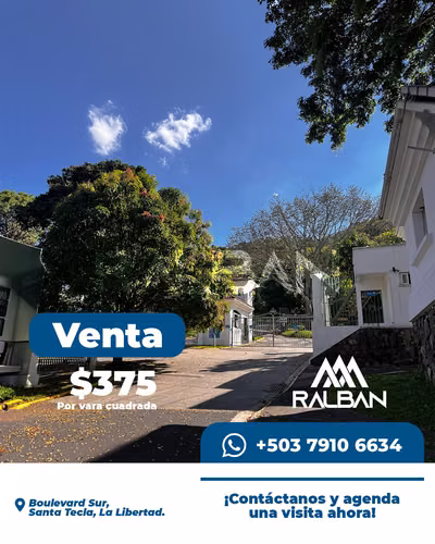Venta de Terreno para Desarrollo Inmobiliario Importante, Santa Tecla.