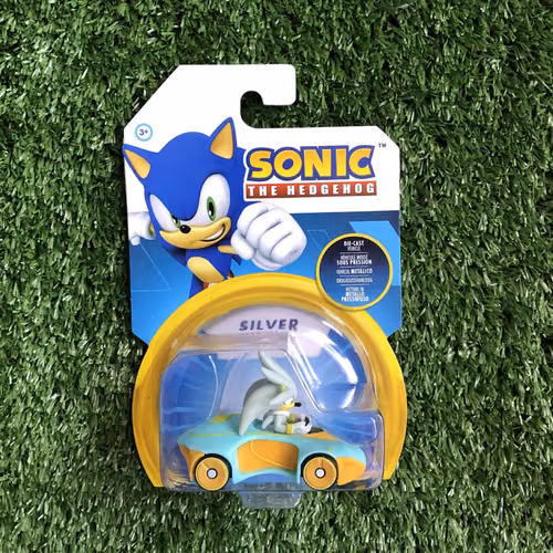 METAL Silver Die-Cast Vehicle Sonic the Hedgehog, Scale 1: 64.