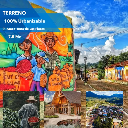 En venta 7.5 Mz en la ruta de las flores, contiguo a la ciudad de Ataco, El Salvador