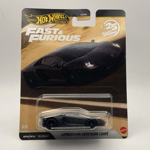 Hot Wheels Premium Fast & Furious 25th Lamborghini Aventador Coupé.