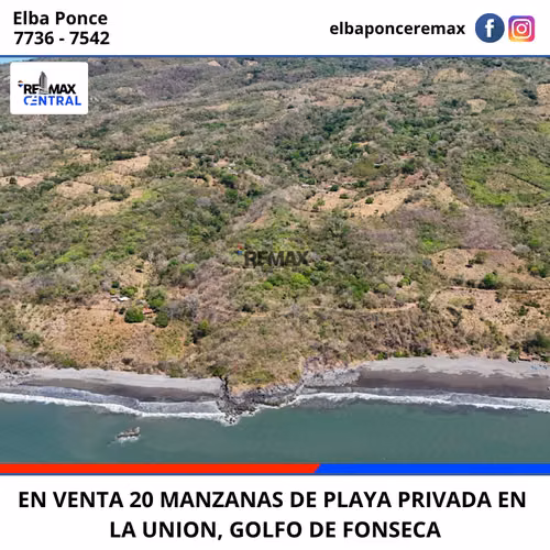 FOR SALE 20 BLOCKS OF PRIVATE BEACH IN THE UNION, GULF OF FONSECA