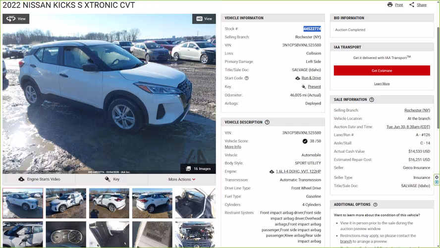 NISSAN KICKS S 2022