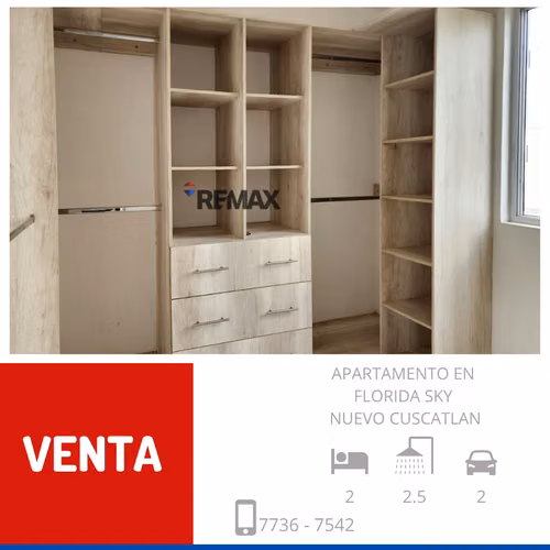 APARTAMENTO EN VENTA EN TORRE SKY 2, LA FLORIDA, NUEVO CUSCATLAN