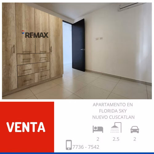 APARTAMENTO EN VENTA EN TORRE SKY 2, LA FLORIDA, NUEVO CUSCATLAN