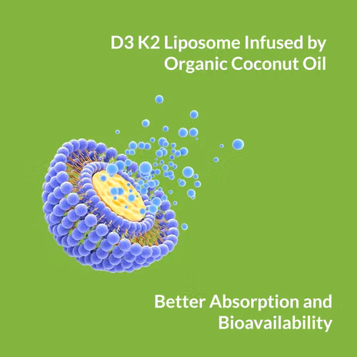 Vitamina liposomal D3 50000 UI (Vitamina D3 de 50000) con 1000 mcg de vitamina K