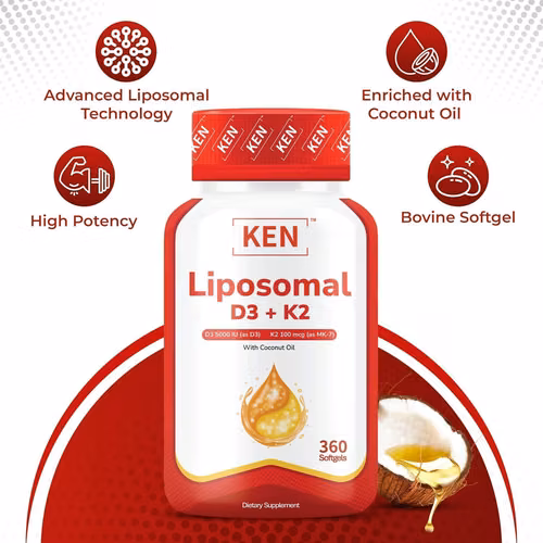 Vitamina liposomal D3 5000 UI + K2 (MK7) 100 mcg - Imagen 2