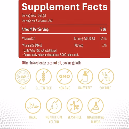 Vitamina liposomal D3 5000 UI + K2 (MK7) 100 mcg - Imagen 4