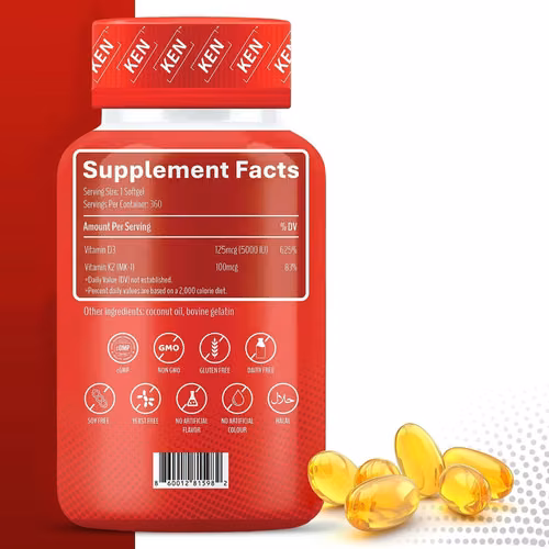 Vitamina liposomal D3 5000 UI + K2 (MK7) 100 mcg - Imagen 3