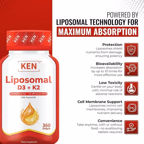 Vitamina liposomal D3 5000 UI + K2 (MK7) 100 mcg - Imagen 6