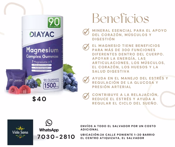 Magnesio Complex, gomitas de uva