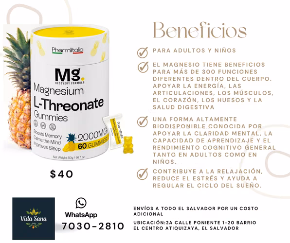 Gomitas de L-treonato de magnesio