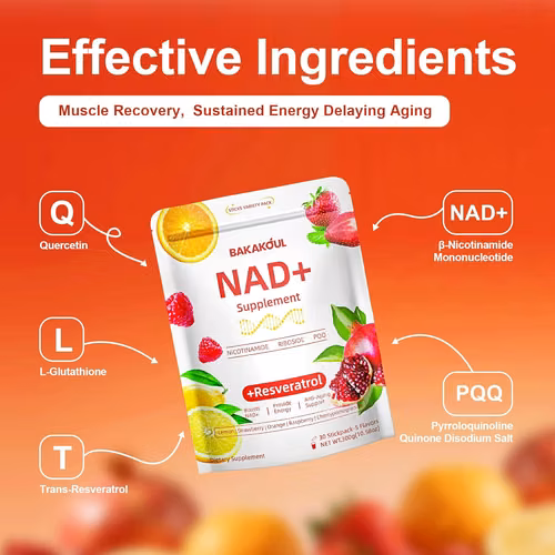 Suplementos NAD para hombres y mujeres, polvo NAD, nicotinamida, ribósida, resveratrol pirroloquinolina liposomal