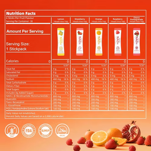 Suplementos NAD para hombres y mujeres, polvo NAD, nicotinamida, ribósida, resveratrol pirroloquinolina liposomal
