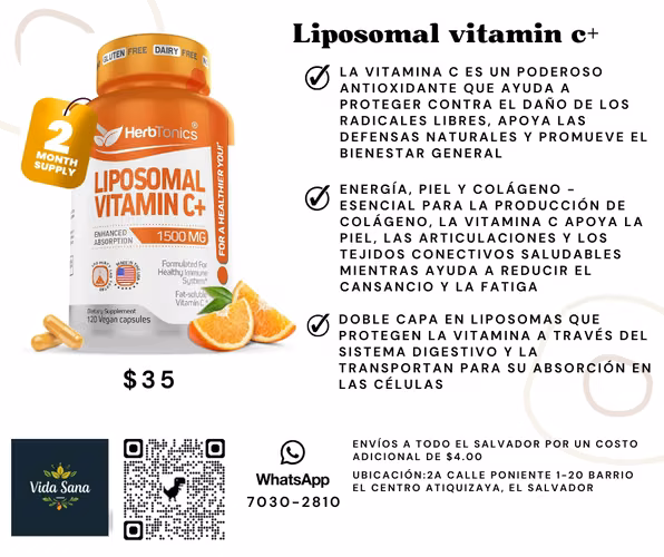 Cápsulas liposomales de vitamina C de 1500 mg Suplemento de apoyo inmunológico