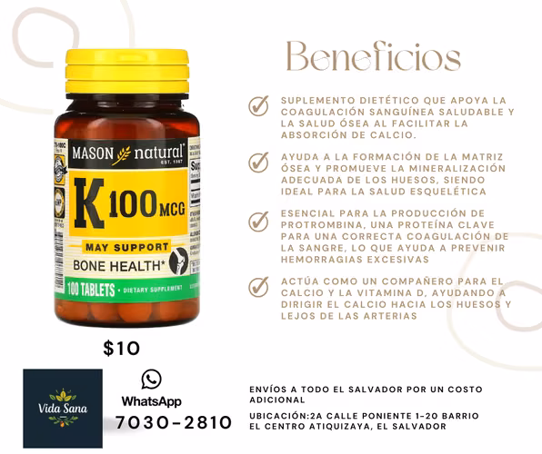 VITAMINA K PARA SANGRE Y HUESO - Imagen 1