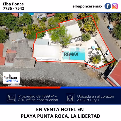 HOTEL EN VENTA EN PLAYA PUNTA ROCA, SURF CITY, LA LIBERTAD