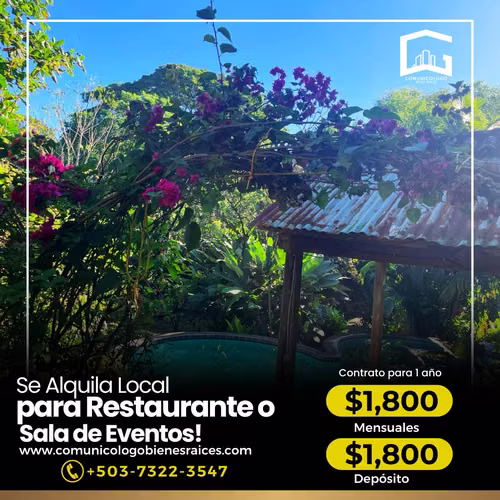 Se Alquila Local para restaurante o sala de eventos en Izalco Sonsonate por Atecozol - Imagen 9