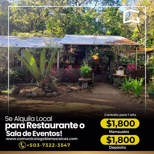 Se Alquila Local para restaurante o sala de eventos en Izalco Sonsonate por Atecozol - Imagen 3