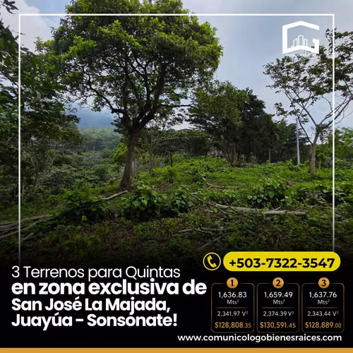 3 Terrenos para quintas en zona exclusiva de Juayua Sonsonate - Imagen 3