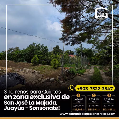 3 Terrenos para quintas en zona exclusiva de Juayua Sonsonate - Imagen 5