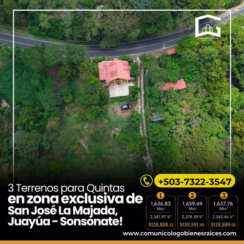 3 Terrenos para quintas en zona exclusiva de Juayua Sonsonate - Imagen 2