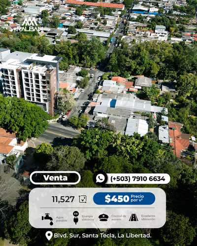 Venta de Terreno para Construcción de Bodegas, Blvd. Sur. Sta. Tecla.
