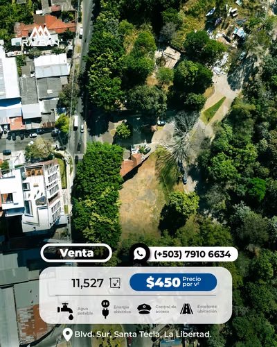 Venta de Terreno para Construcción de Bodegas, Blvd. Sur. Sta. Tecla.