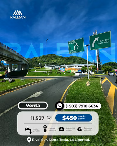 Venta de Terreno para Construcción de Bodegas, Blvd. Sur. Sta. Tecla.