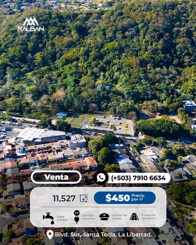 Venta de Terreno para Construcción de Bodegas, Blvd. Sur. Sta. Tecla.