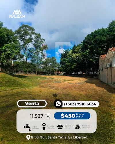 Venta de Terreno para Construcción de Bodegas, Blvd. Sur. Sta. Tecla.