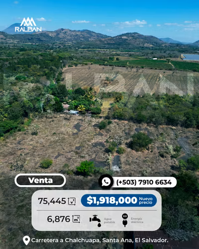 Venta de Terreno para Uso Comercial o Residencial, Chalchuapa, Sta. Ana.