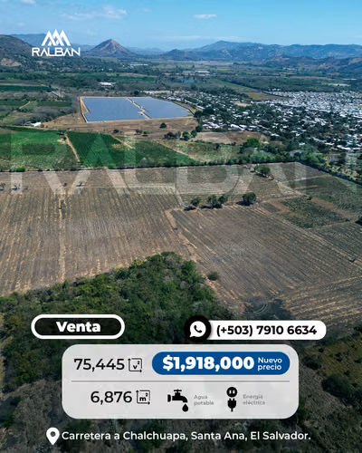 Venta de Terreno para Uso Comercial o Residencial, Chalchuapa, Sta. Ana.