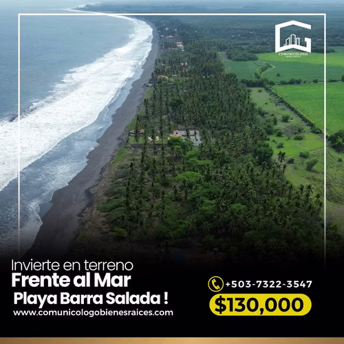 Terreno Frente al Mar Playa Barra Salada Sonsonate - Imagen 5